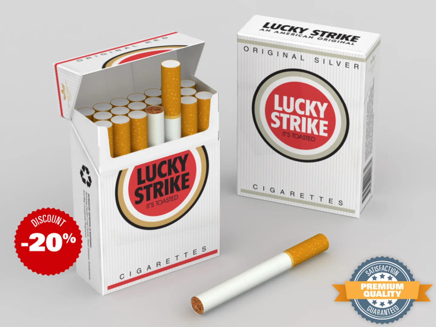 Buy Lucky Strike Red King Size Cigarettes 20 Pack online in the UK. Premium toasted tobacco blend for a rich, full-flavour smoke. King Size, 20 cigarettes per pack. Competitive prices, fast & discreet delivery. Shop now at 18+.