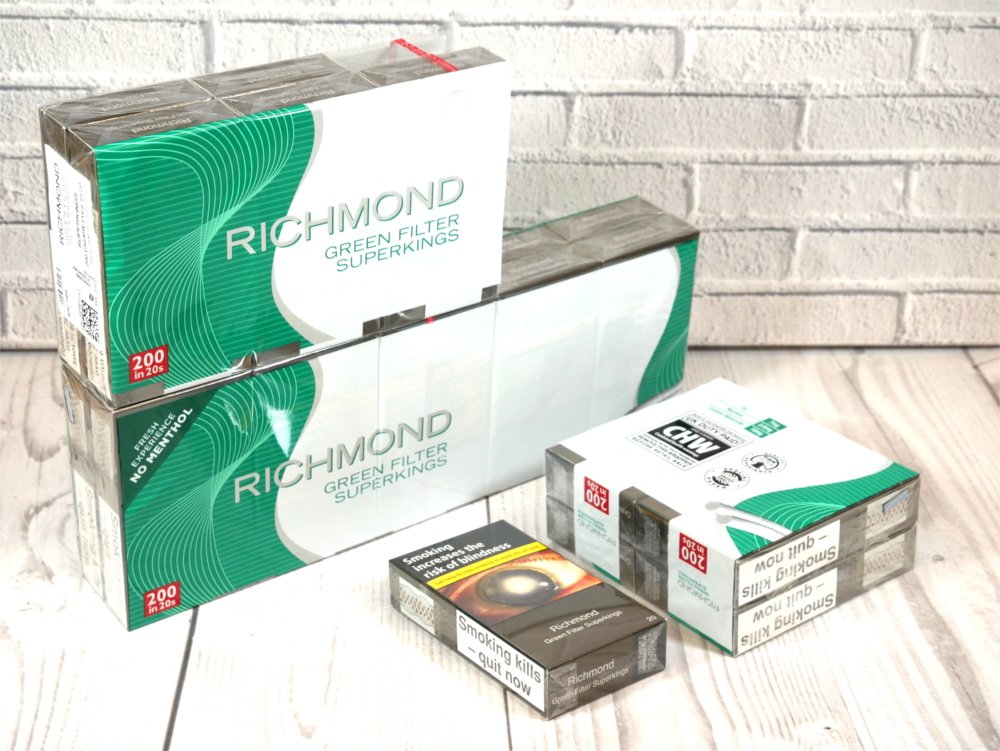 Richmond Green Filter Superkings 20 Pack - Non-Menthol Cigarettes