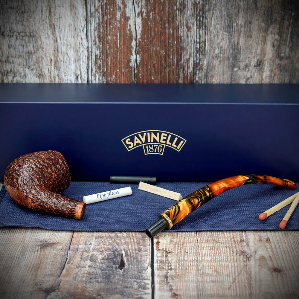 Savinelli Clark's Favorite BrownBlast 6mm Bent Billiard Briar Pipe - Image 4