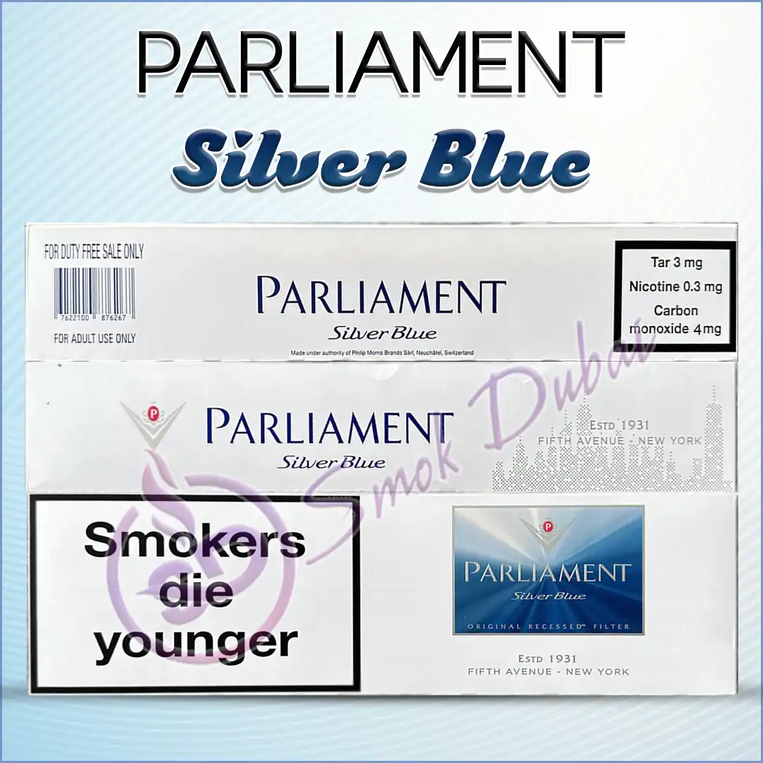 parliament silver blue cigarettes uk pack king size super lights mild recessed filter
