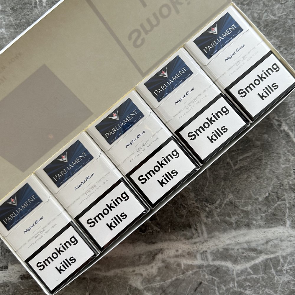 parliament silver blue cigarettes uk pack king size super lights mild recessed filter