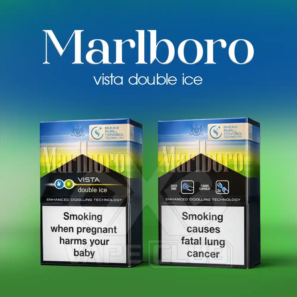 Buy Marlboro Vista Double Ice dual-capsule cigarettes online in the UK. 20-stick pack, Freshball and Iceball filter. Adults 18+ only. Check stock and delivery before you order.